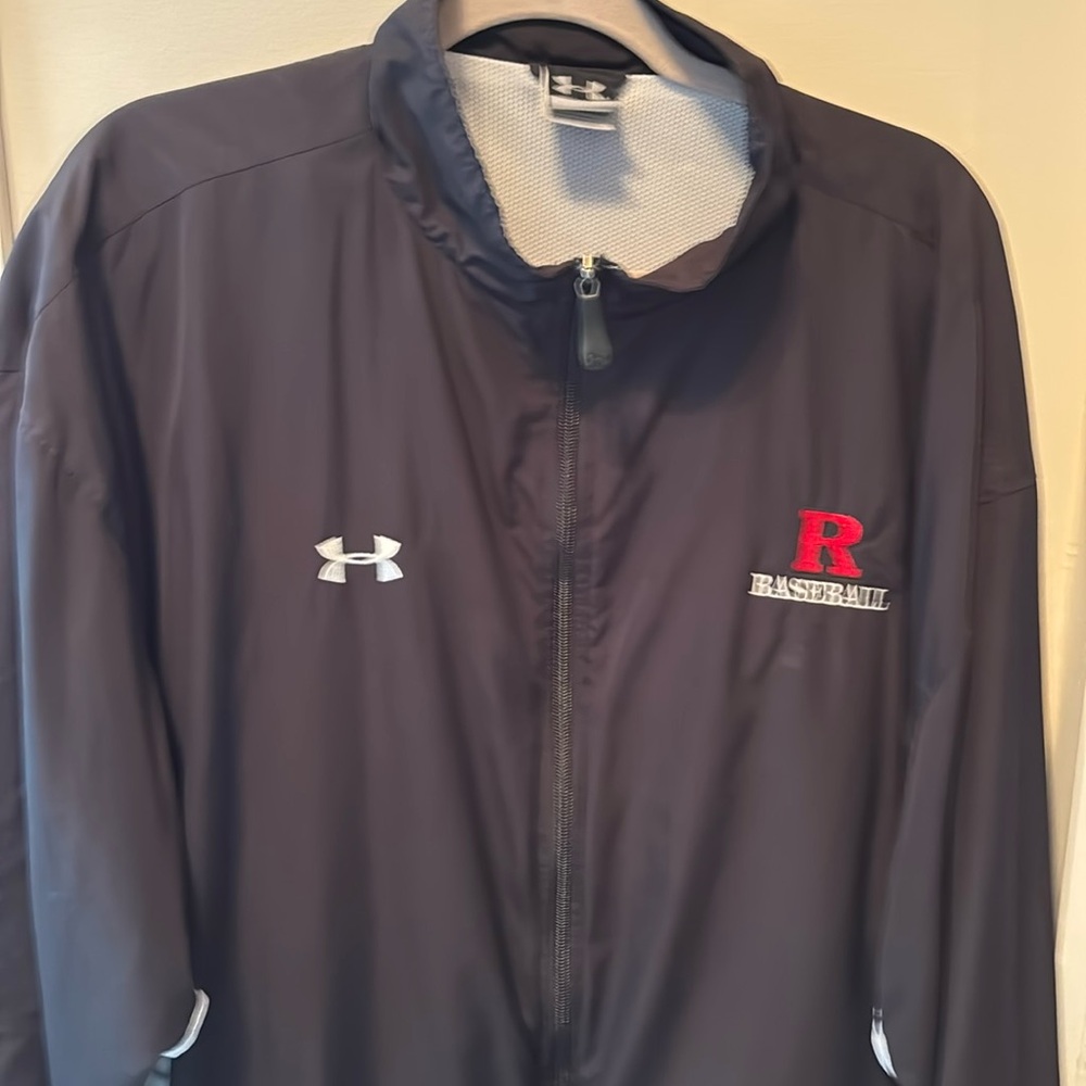Rutgers University Baseball team issued Under Armour travel jacket
